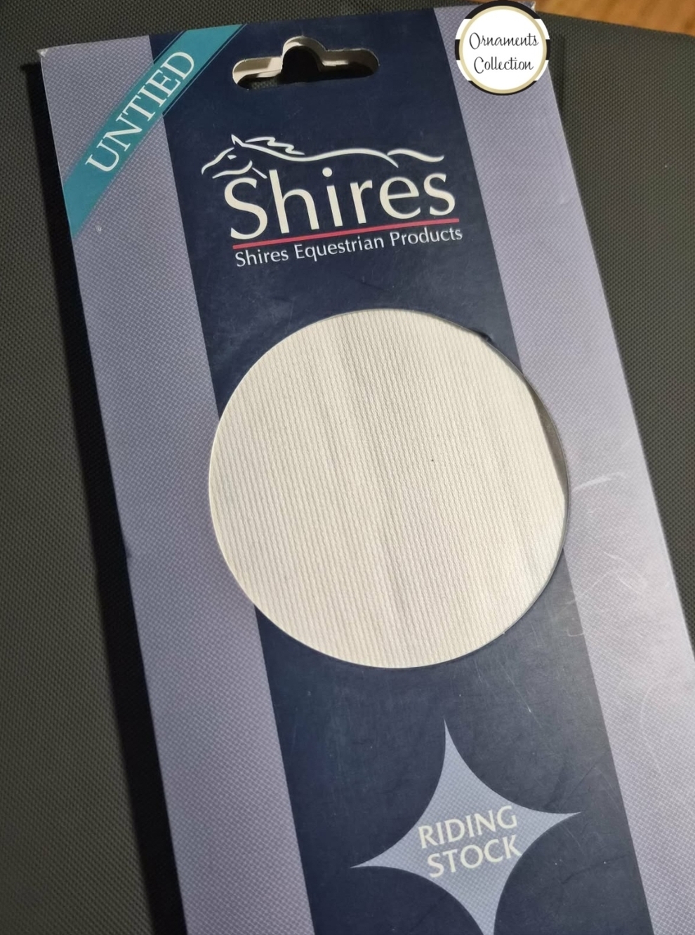 SHIRES EQUESTRIAN TRADITIONAL STOCK TIE - WHITE COTTON PIQUE - Picture 3 of 3